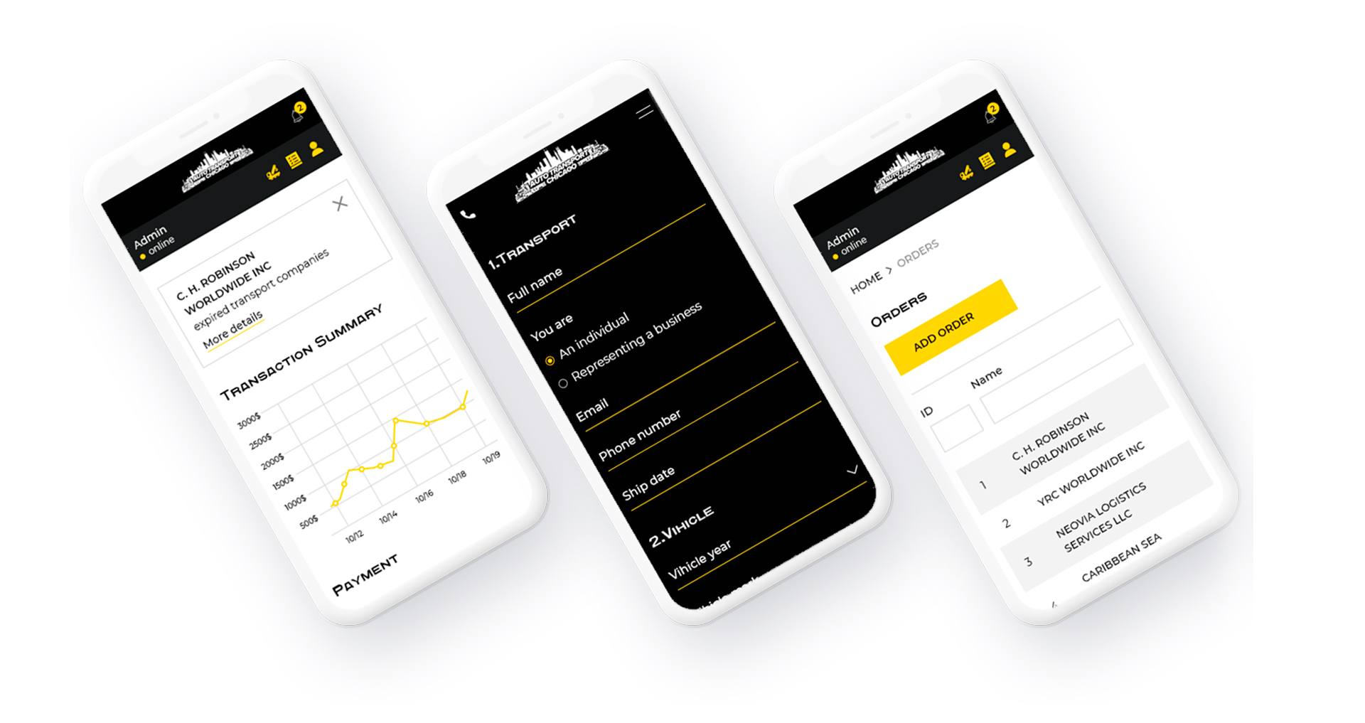 Скріншоти сайту AUTO TRANSPORT CHICAGO