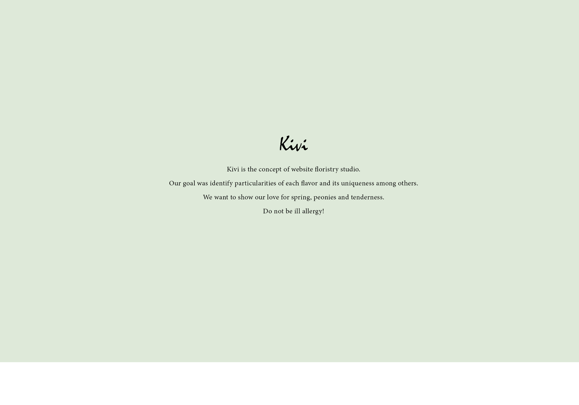 Screenshots of KIVI — Floristy studio website
